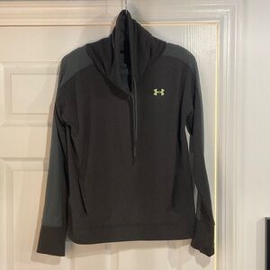 Under Armour Charcoal cowl neck retro vibe with Yellow Logo